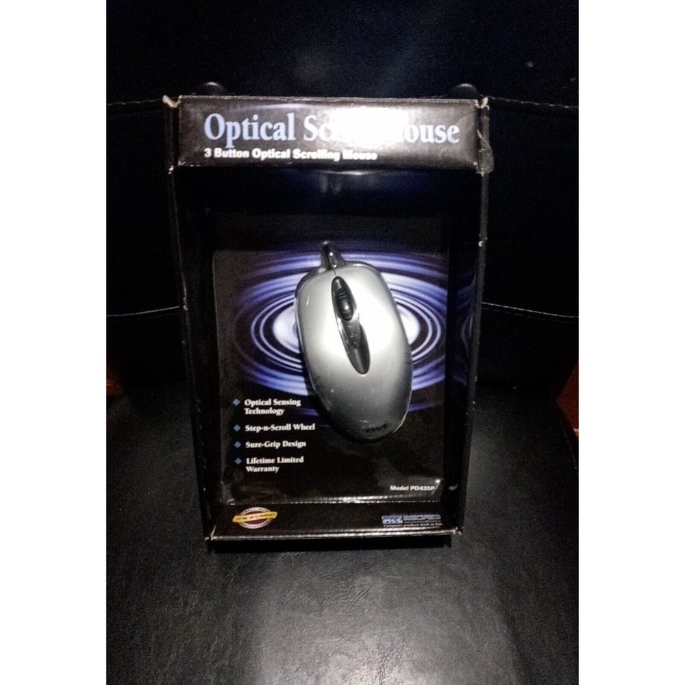 Micro Innovations 3 Button Optical Scroll Mouse Model PD435P PS/2 Compatible NEW - Picture 2 of 13